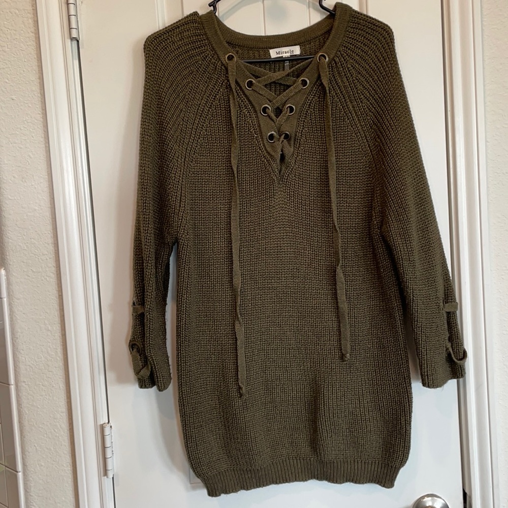 Olive sweater dress s/m